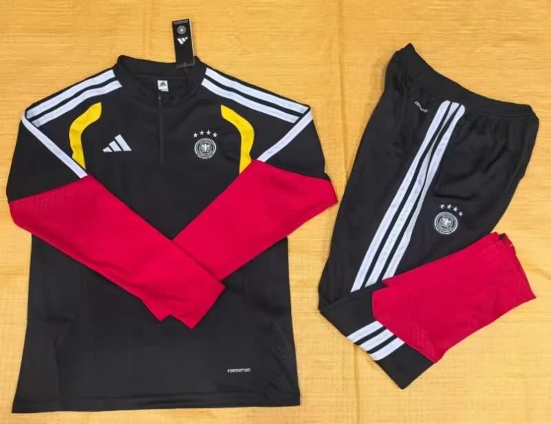 Thailand Quality(AAA) 2025 Germany Black Soccer Tracksuit 05