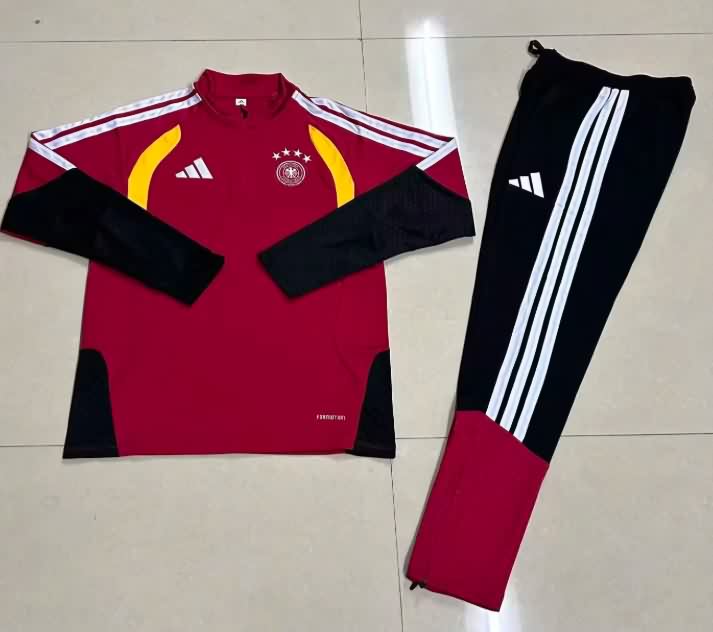 Thailand Quality(AAA) 2026 Germany Red Soccer Tracksuit