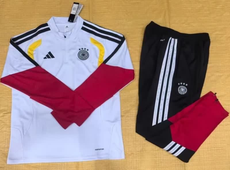 Thailand Quality(AAA) 2025 Germany White Soccer Tracksuit 04