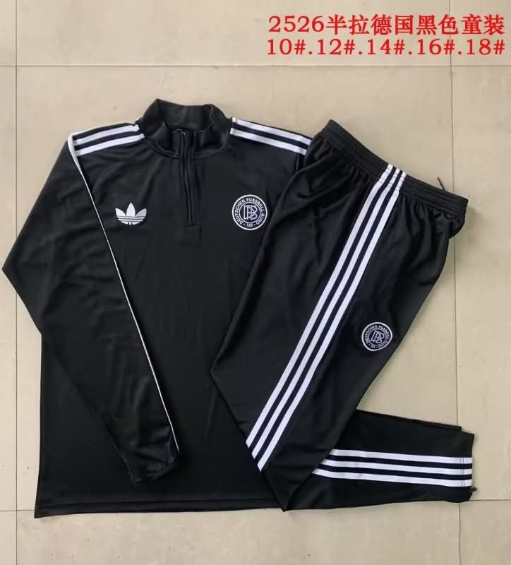 Kids - Thailand Quality(AAA) 2025 Germany Black Soccer Tracksuit 03