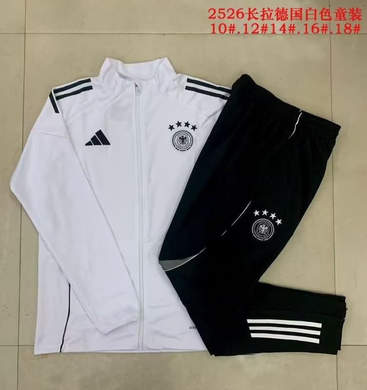 Kids - Thailand Quality(AAA) 2025 Germany White Soccer Tracksuit 03