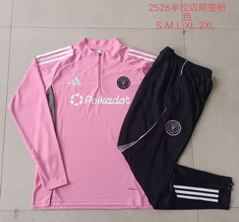 Thailand Quality(AAA) 2025 Inter Miami Pink Soccer Tracksuit