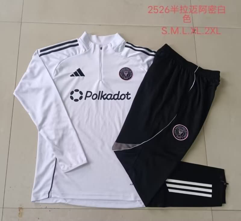 Thailand Quality(AAA) 2025 Inter Miami White Soccer Tracksuit