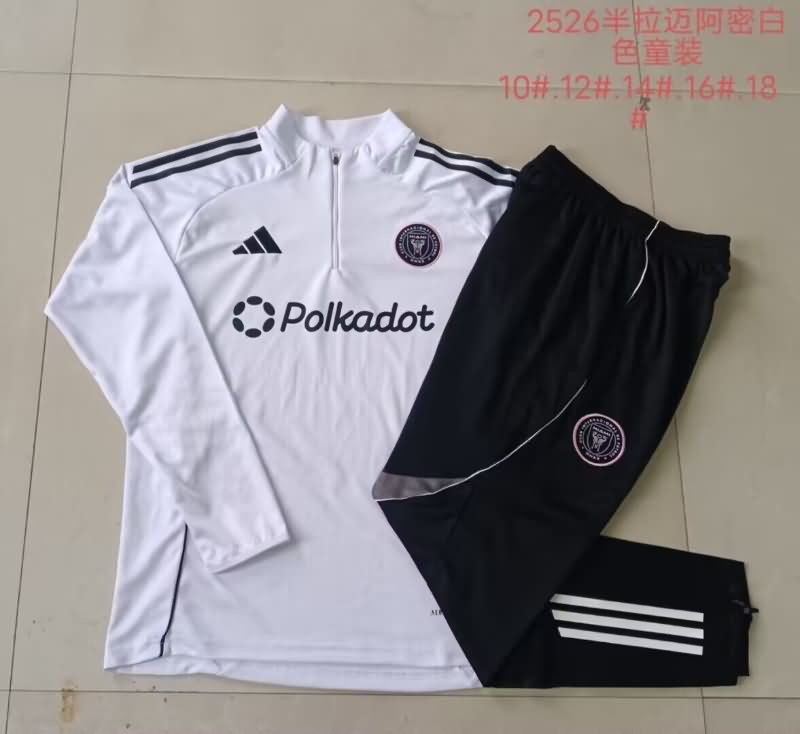 Kids - Thailand Quality(AAA) 2025 Inter Miami White Soccer Tracksuit