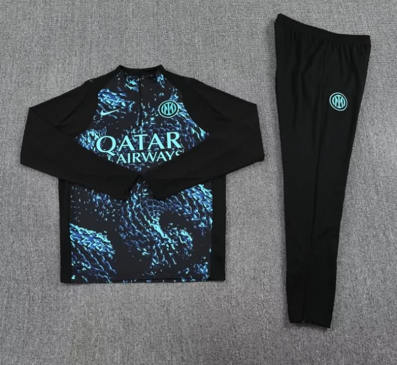 Thailand Quality(AAA) 25/26 Inter Milan Black Soccer Tracksuit 02