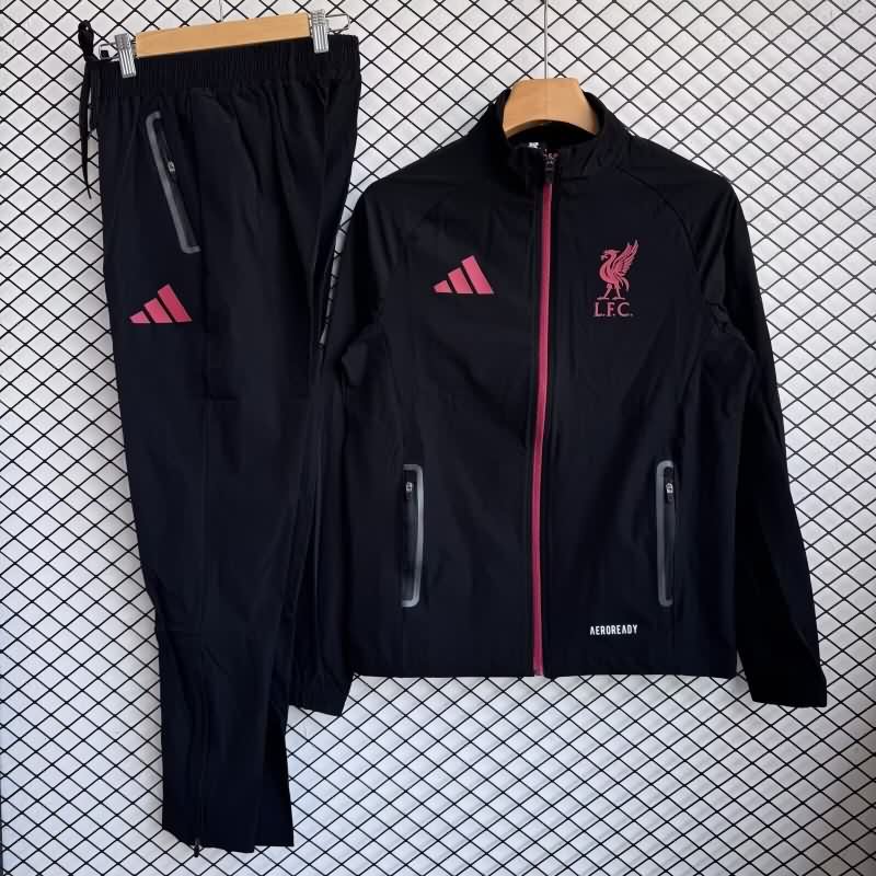 Thailand Quality(AAA) 25/26 Liverpool Black Soccer Tracksuit 04