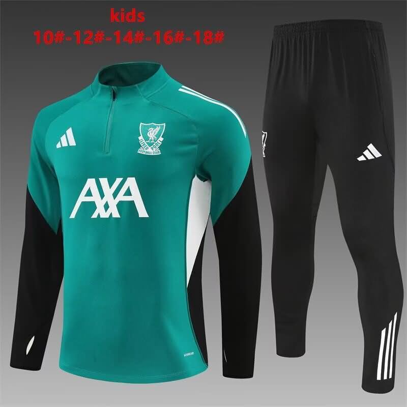 Kids - Thailand Quality(AAA) 25/26 Liverpool Green Soccer Tracksuit