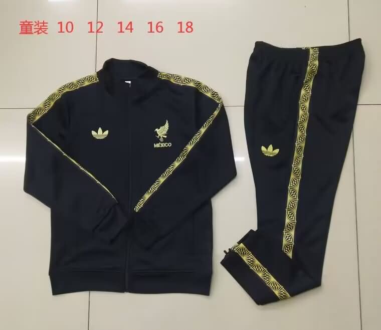 Kids - Thailand Quality(AAA) 2025 Mexico Black Soccer Tracksuit