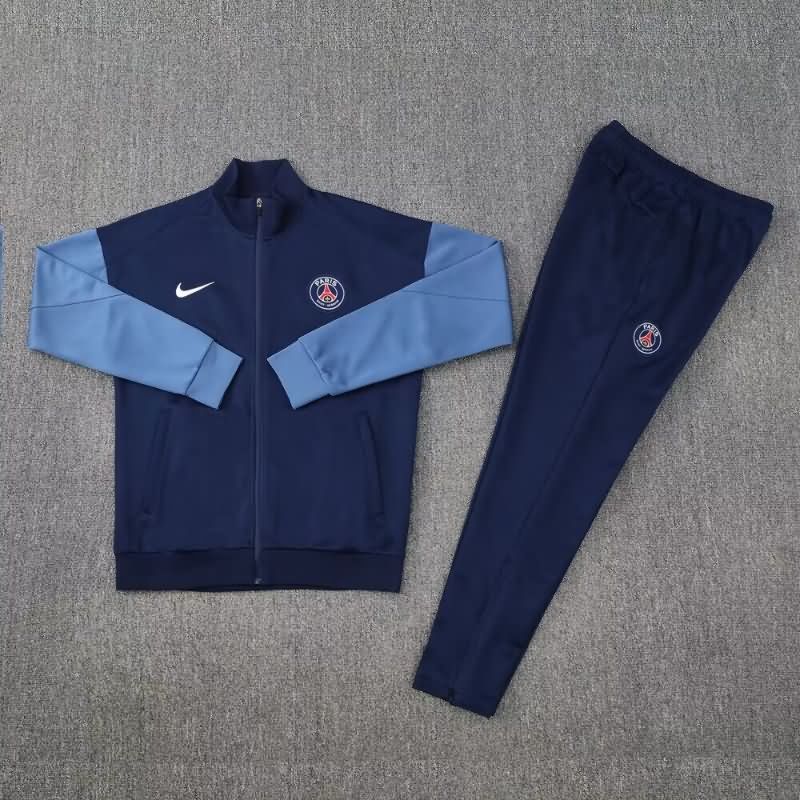 Thailand Quality(AAA) 25/26 Paris St Germain Dark Blue Soccer Tracksuit 07