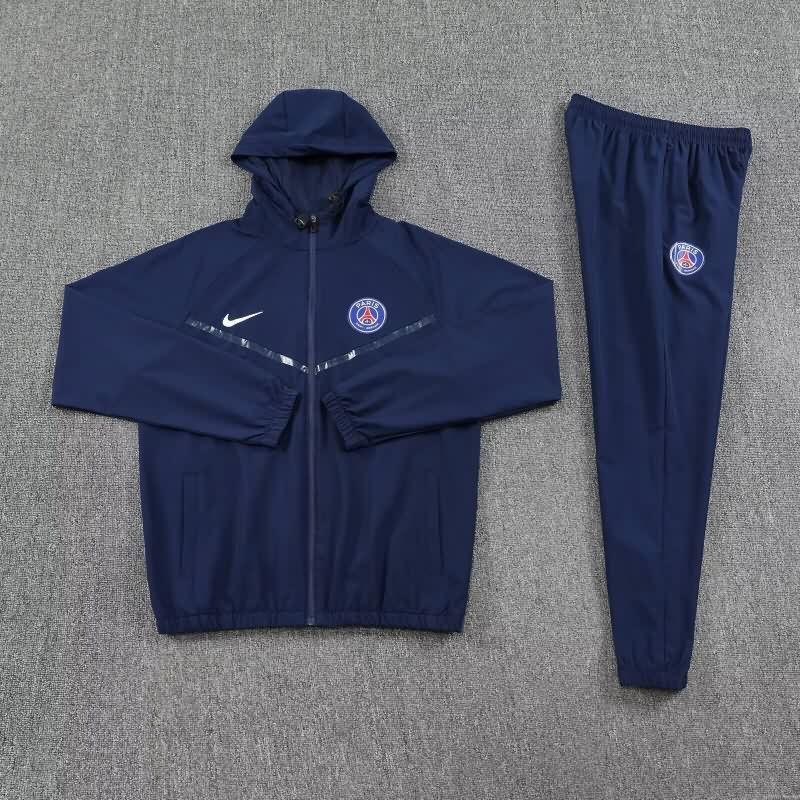 Thailand Quality(AAA) 25/26 Paris St Germain Dark Blue Soccer Tracksuit 08