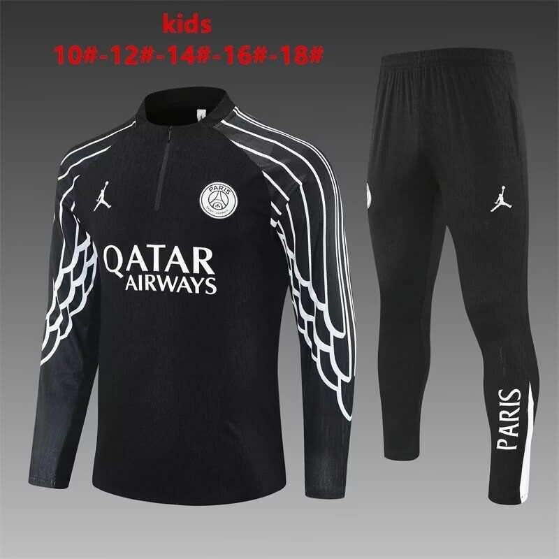 Kids - Thailand Quality(AAA) 25/26 Paris St Germain Black Soccer Tracksuit