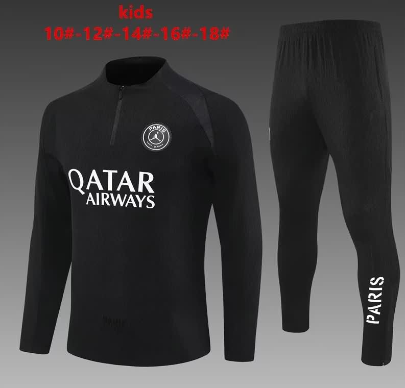 Kids - Thailand Quality(AAA) 25/26 Paris St Germain Black Soccer Tracksuit 06
