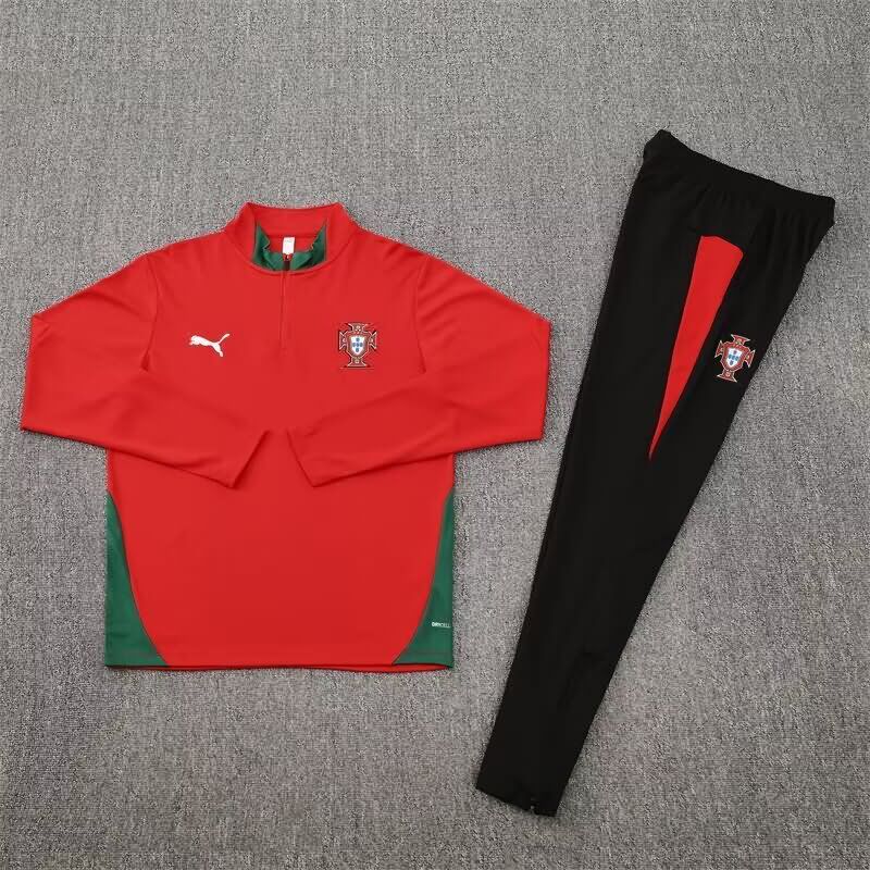 Thailand Quality(AAA) 2025 Portugal Red Soccer Tracksuit