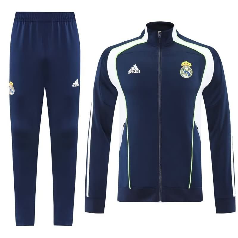 Thailand Quality(AAA) 25/26 Real Madrid Dark Blue Soccer Tracksuit 03