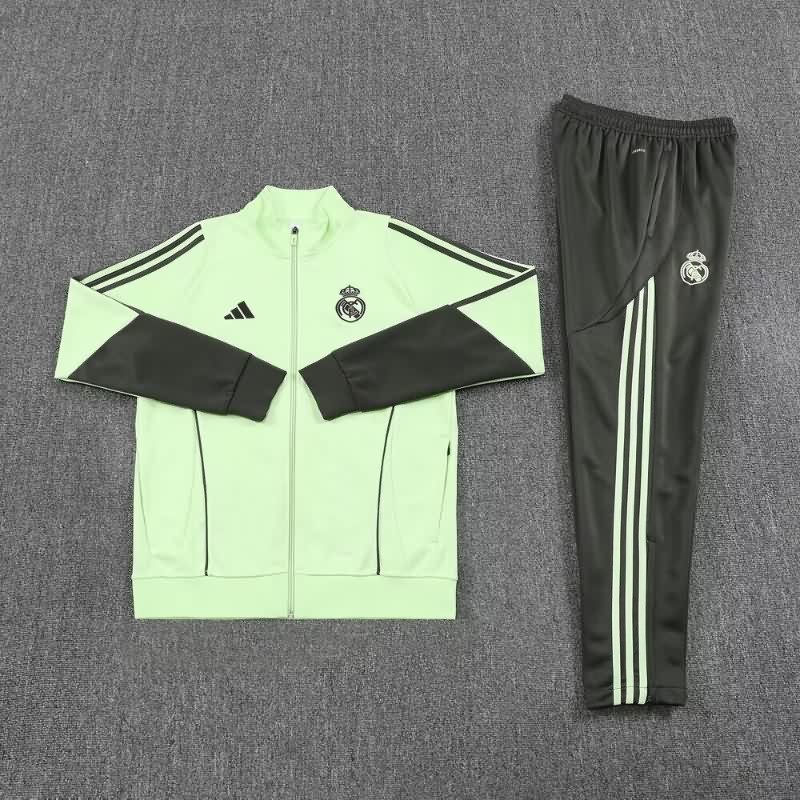 Thailand Quality(AAA) 25/26 Real Madrid Green Soccer Tracksuit 05
