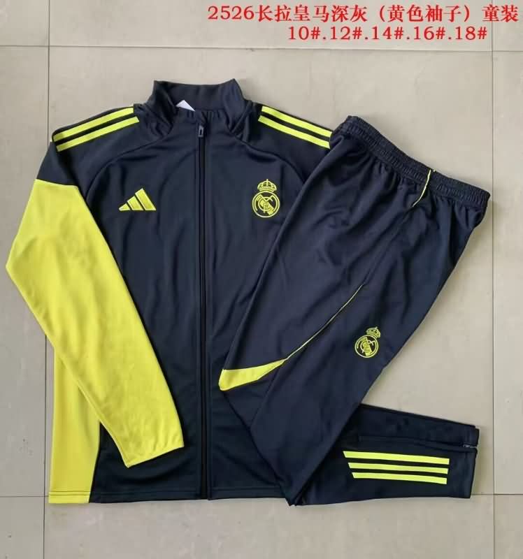 Kids - Thailand Quality(AAA) 25/26 Real Madrid Black Soccer Tracksuit