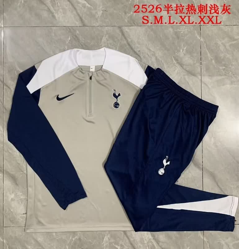 Thailand Quality(AAA) 25/26 Tottenham Hotspur Grey Soccer Tracksuit