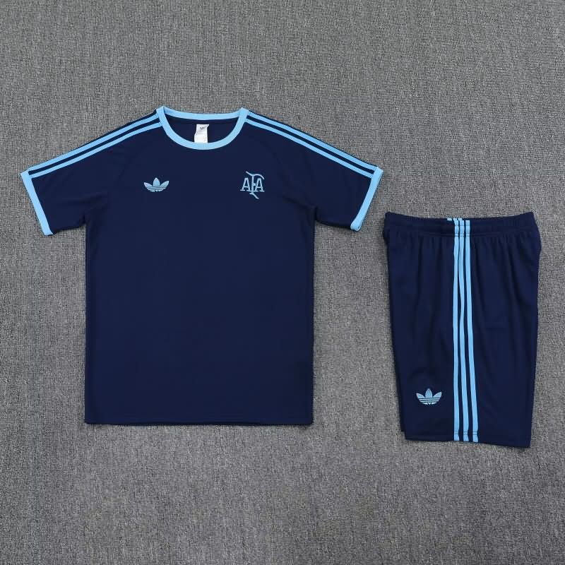 Thailand Quality(AAA) 2025 Argentina Dark Blue Soccer Training Sets