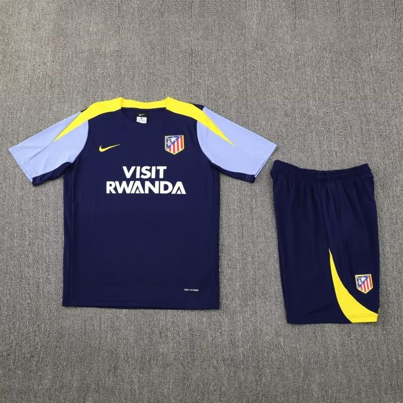 Thailand Quality(AAA) 25/26 Atletico Madrid Dark Blue Soccer Training Sets