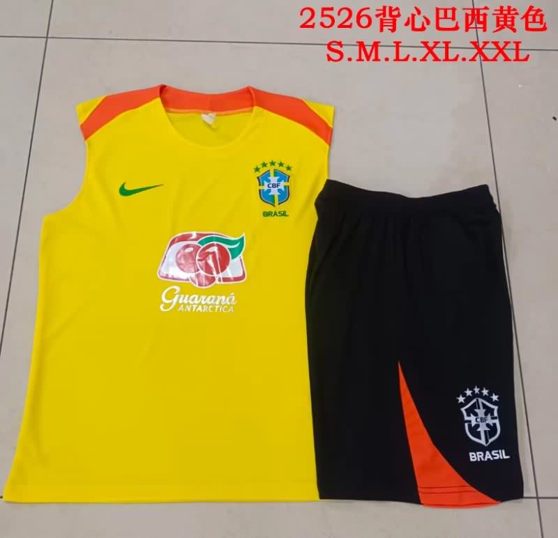 Thailand Quality(AAA) 2025 Brazil Yellow Soccer Training Sets 02