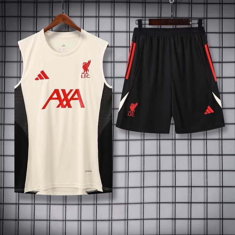 Thailand Quality(AAA) 25/26 Liverpool White Soccer Training Sets 02