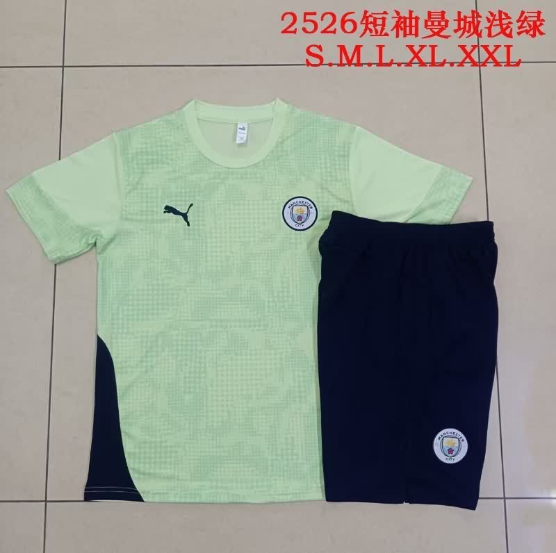 Thailand Quality(AAA) 25/26 Manchester City Green Soccer Training Sets