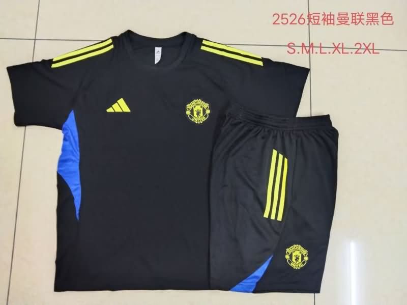 Thailand Quality(AAA) 25/26 Manchester United Black Soccer Training Sets