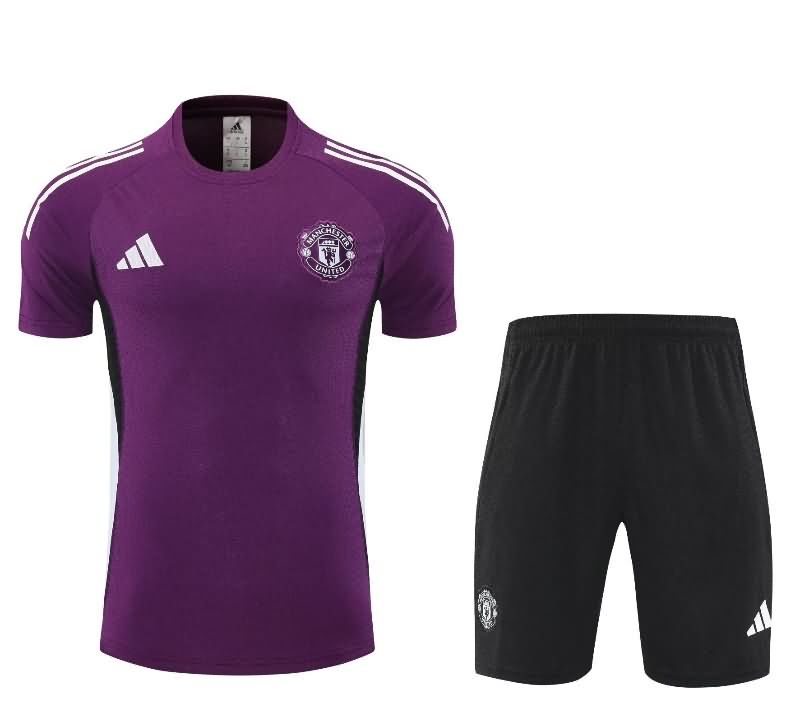 Thailand Quality(AAA) 25/26 Manchester United Purple Soccer Training Sets