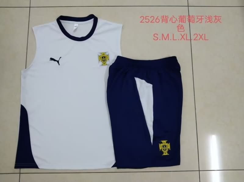 Thailand Quality(AAA) 2025 Portugal White Soccer Training Sets 02