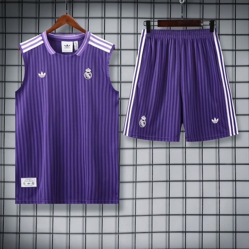 Thailand Quality(AAA) 25/26 Real Madrid Purple Soccer Training Sets
