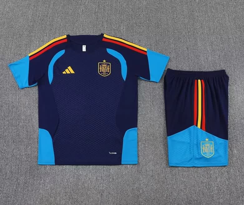 Thailand Quality(AAA) 2026 Spain Dark Blue Soccer Training Sets