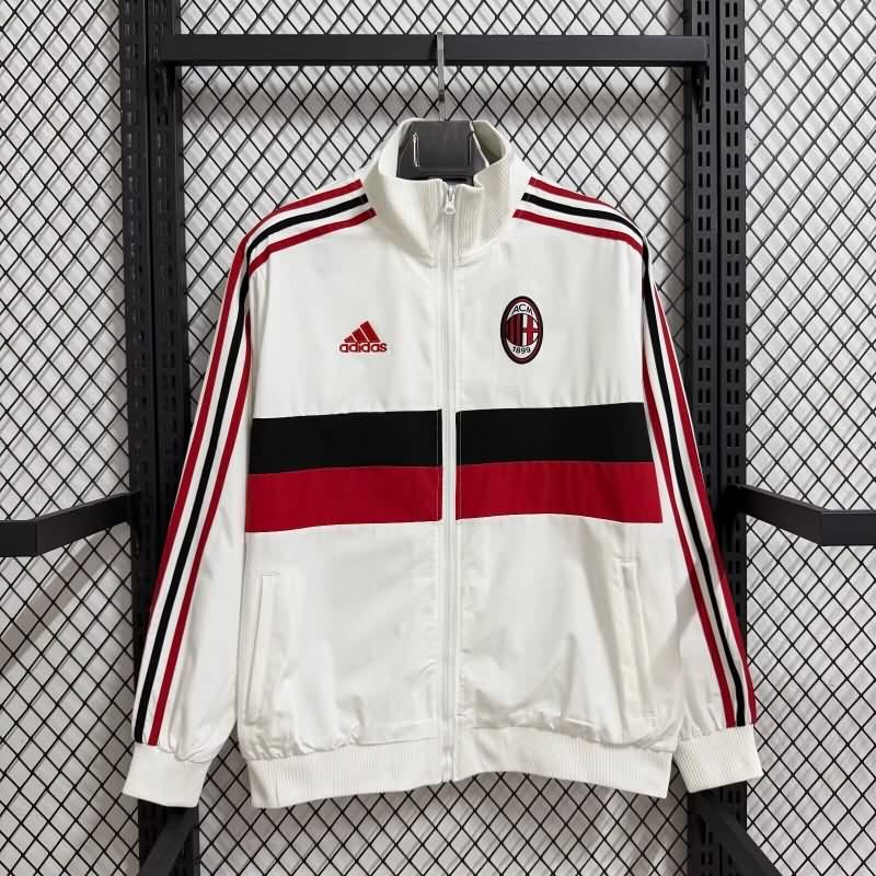 Thailand Quality(AAA) 25/26 AC Milan White Soccer Windbreaker 02