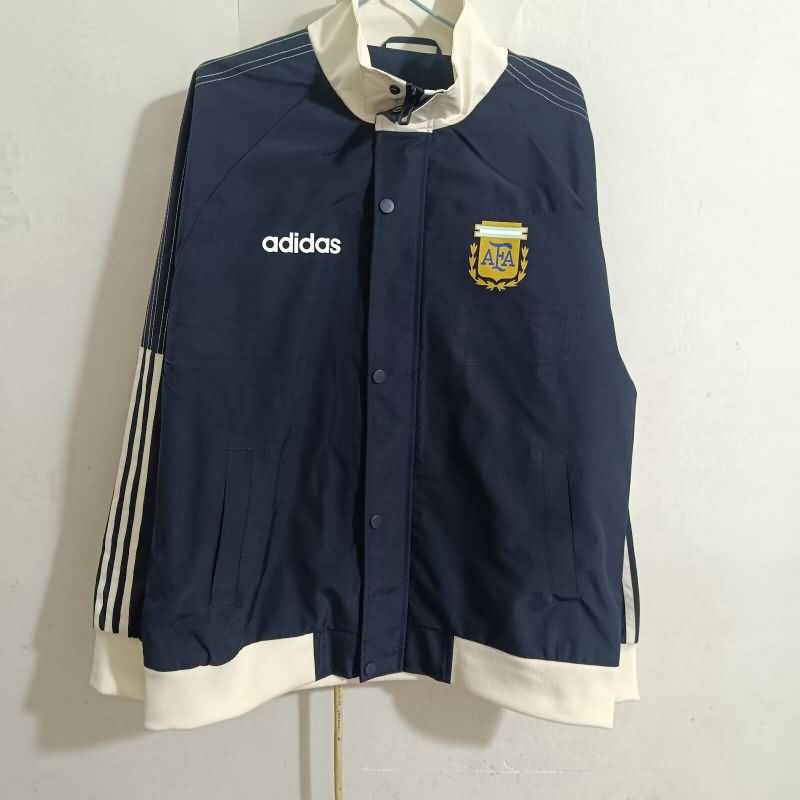 Thailand Quality(AAA) 2025 Argentina Dark Blue Soccer Windbreaker