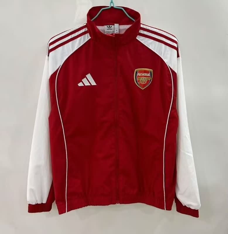 Thailand Quality(AAA) 25/26 Arsenal Red Soccer Windbreaker