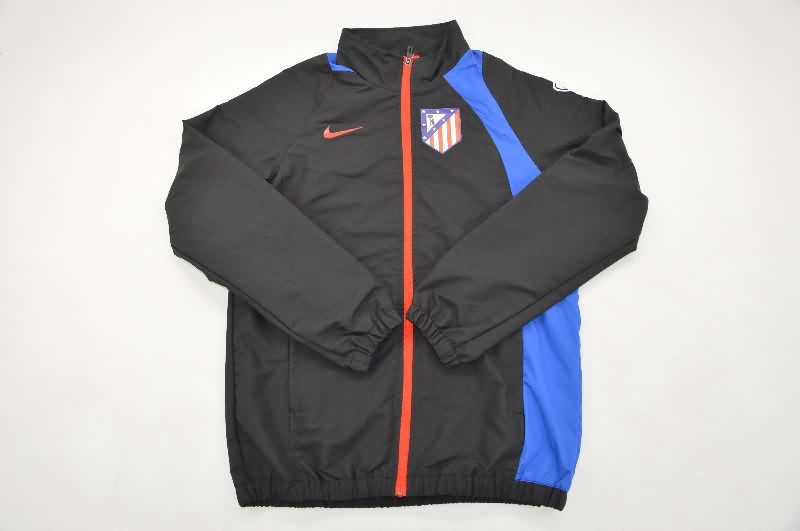 Thailand Quality(AAA) 25/26 Atletico Madrid Black Soccer Windbreaker