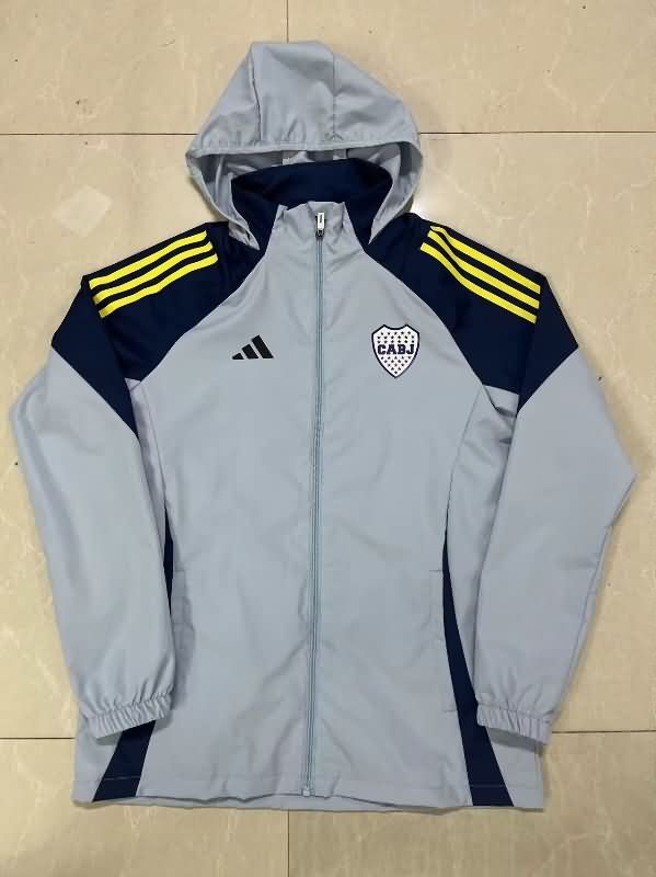 Thailand Quality(AAA) 25/26 Boca Juniors Grey Soccer Windbreaker
