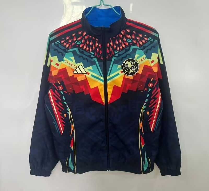 Thailand Quality(AAA) 25/26 Club America Dark Blue Blue Reversible Soccer Windbreaker