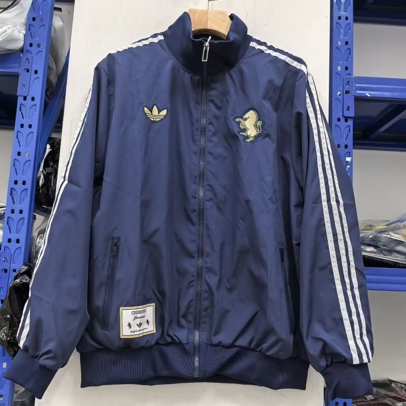 Thailand Quality(AAA) 25/26 Juventus Dark Blue Soccer Windbreaker