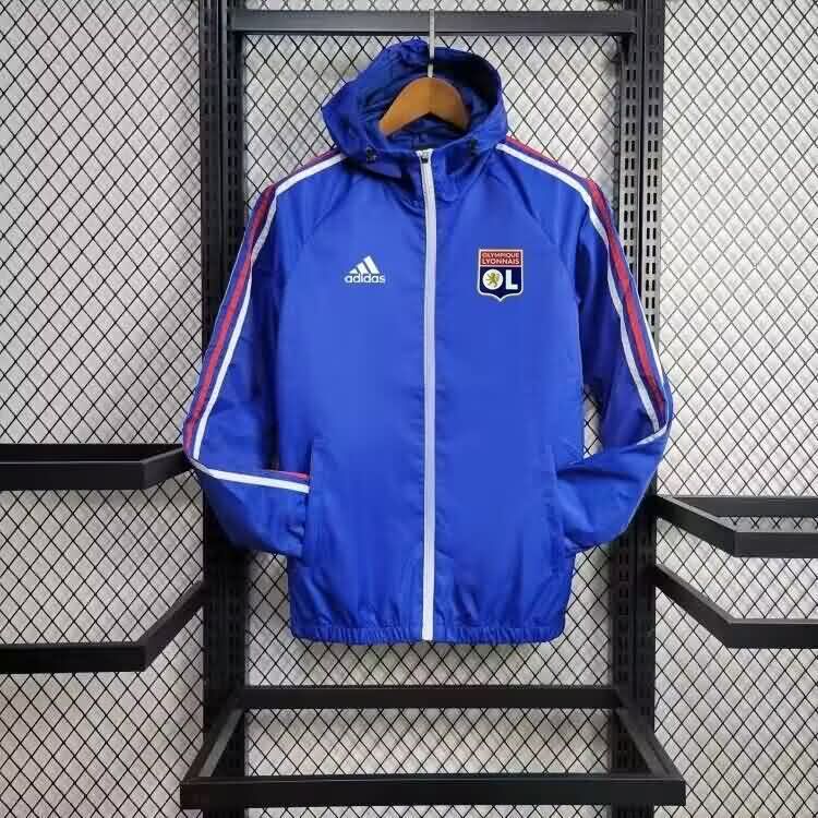 Thailand Quality(AAA) 25/26 Lyon Blue Soccer Windbreaker