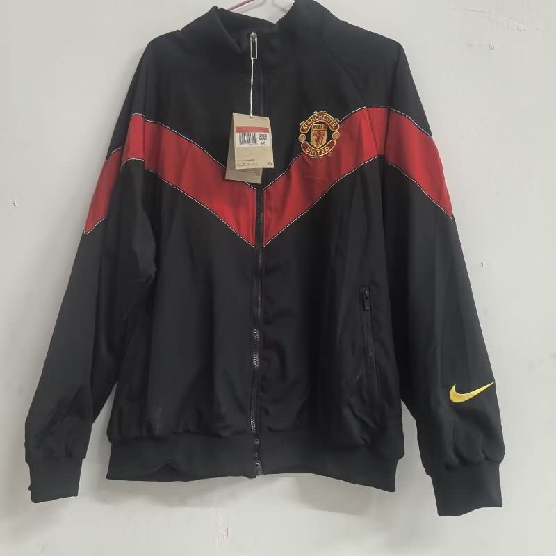 Thailand Quality(AAA) 25/26 Manchester United Black Soccer Windbreaker