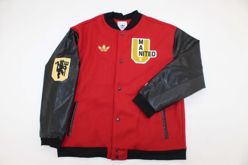 Thailand Quality(AAA) 25/26 Manchester United Red Baseball Jacket