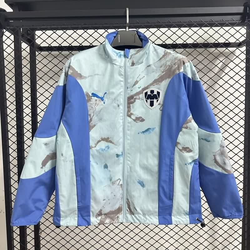 Thailand Quality(AAA) 25/26 Monterrey Blue White Reversible Soccer Windbreaker