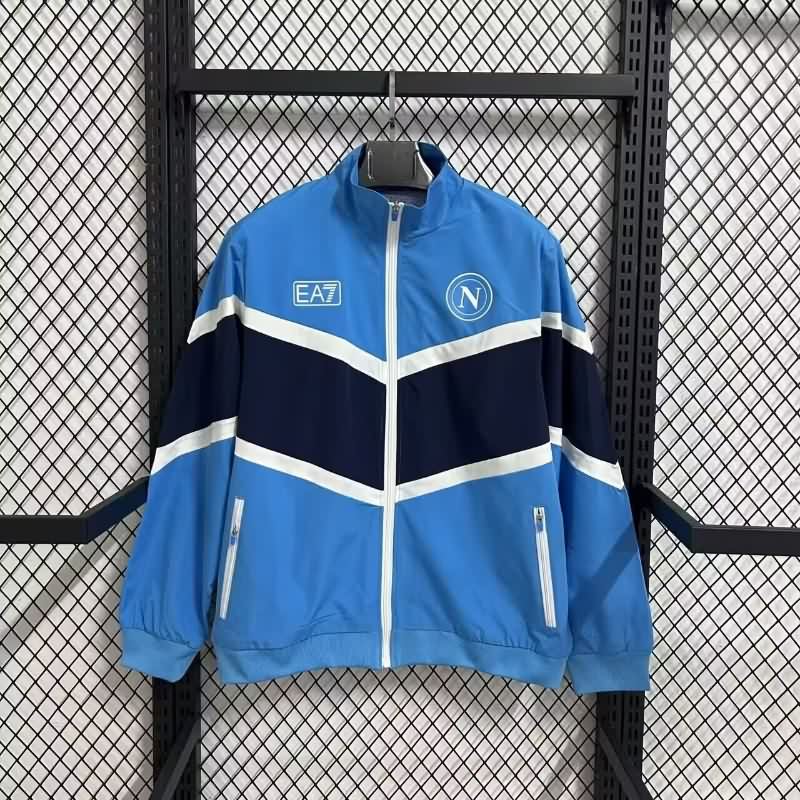 Thailand Quality(AAA) 25/26 Napoli Blue Soccer Windbreaker 02