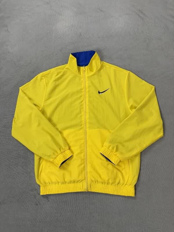 Thailand Quality(AAA) 2025 Nike Yellow Blue Reversible Soccer Windbreaker