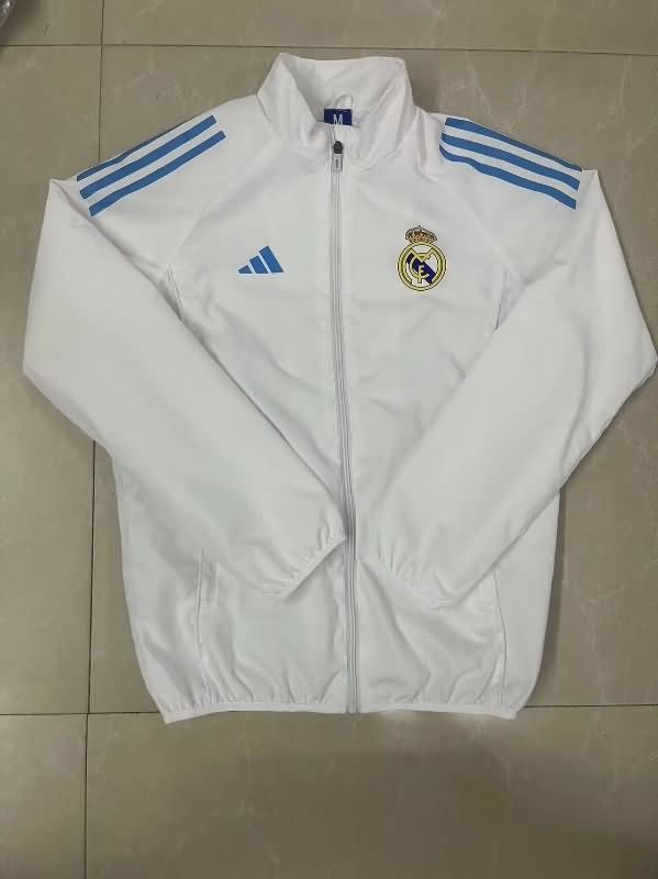 Thailand Quality(AAA) 25/26 Real Madrid White Soccer Windbreaker 04