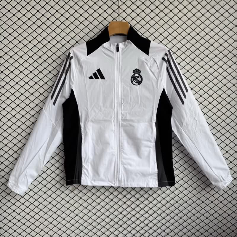 Thailand Quality(AAA) 25/26 Real Madrid White Soccer Windbreaker 06