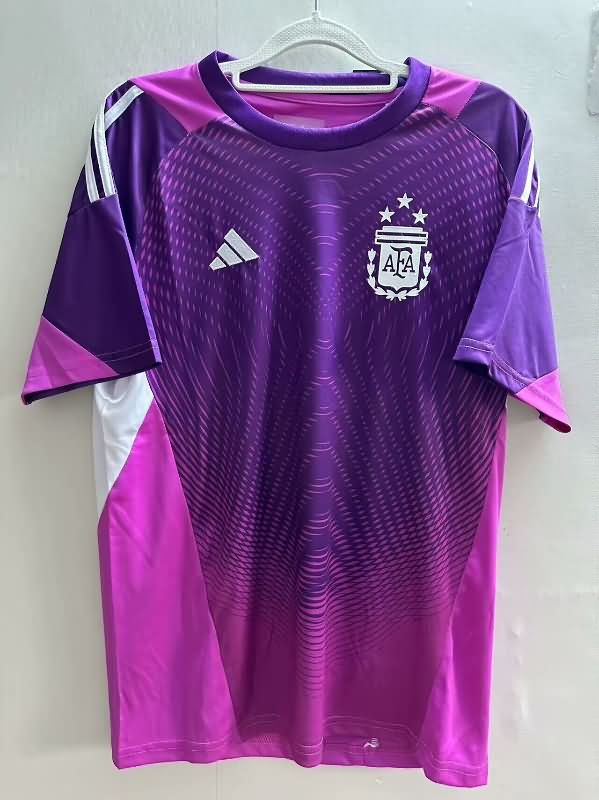 Thailand Quality(AAA) 2025 Argentina Goalkeeper Purple Soccer Jersey