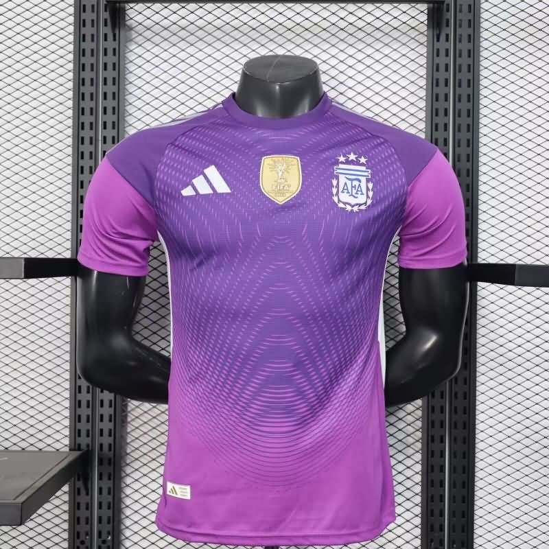 Thailand Quality(AAA) 2025 Argentina Goalkeeper Purple Soccer Jersey (Player)