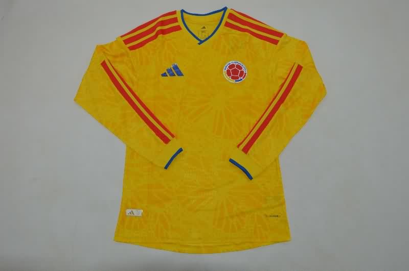 Thailand Quality(AAA) 2026 Colombia World Cup Home Long Sleeve Soccer Jersey (Player)