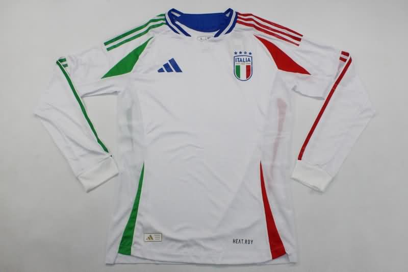 Thailand Quality(AAA) 2024 Italy Away Long Sleeve Soccer Jersey (Player)